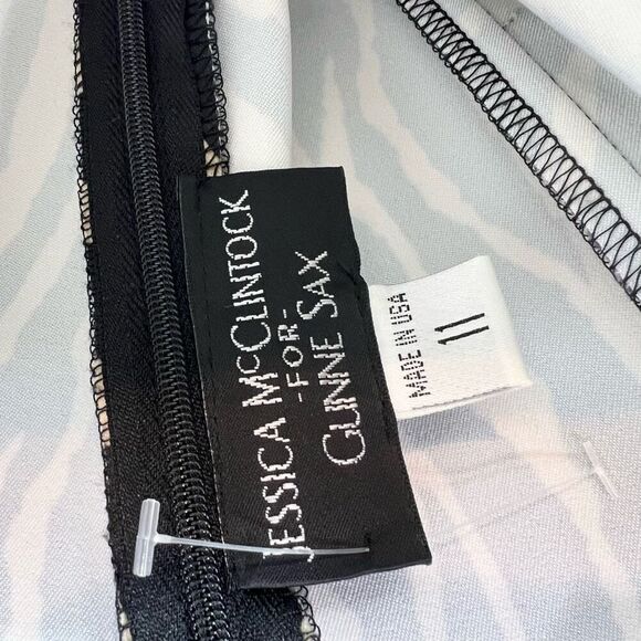 Jessica McClintock Gunne Sax Maxi Dress Gown Women's 11 Zebra Strapless Retro - Picture 12 of 15